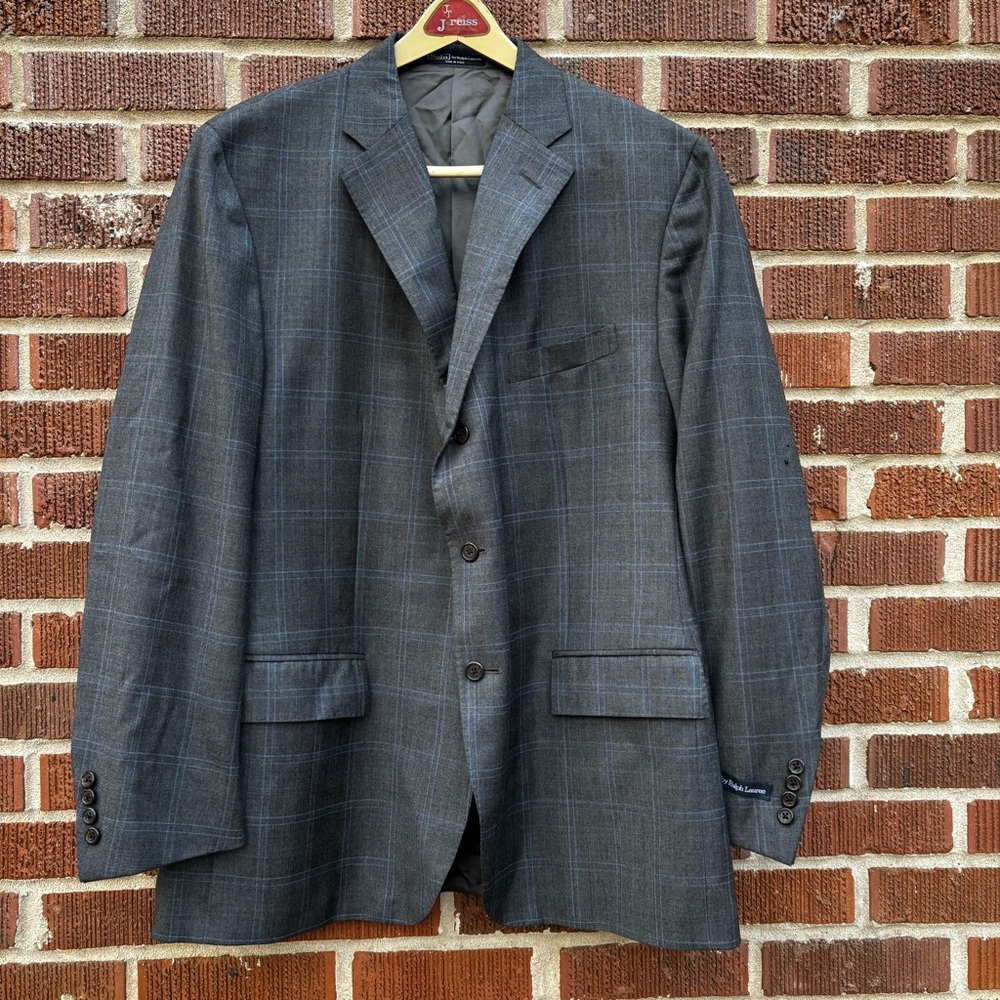 VTG Polo Ralph Lauren NWT 3-Button Single-Breasted Virgin Wool Blazer 50R READ